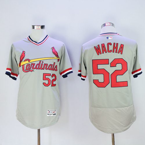 Cardinals #52 Michael Wacha Grey Flexbase Authentic Collection Cooperstown Stitched MLB Jersey